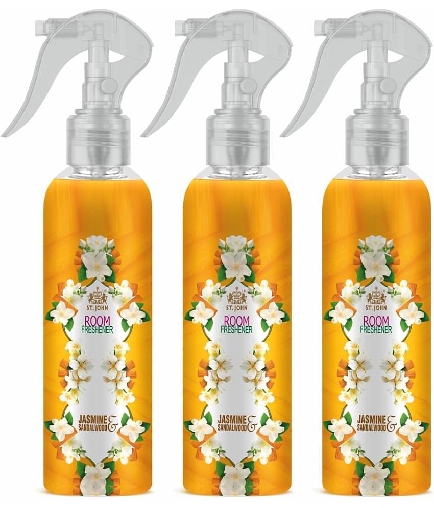ST.JOHN Jasmine Sandalwood Room Freshener For Home & Office 250ml Each (750ml) - Pack of 3