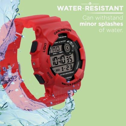 Carlington Digital Kids Watch with Alarm and Date Display - Junior 9121-Black