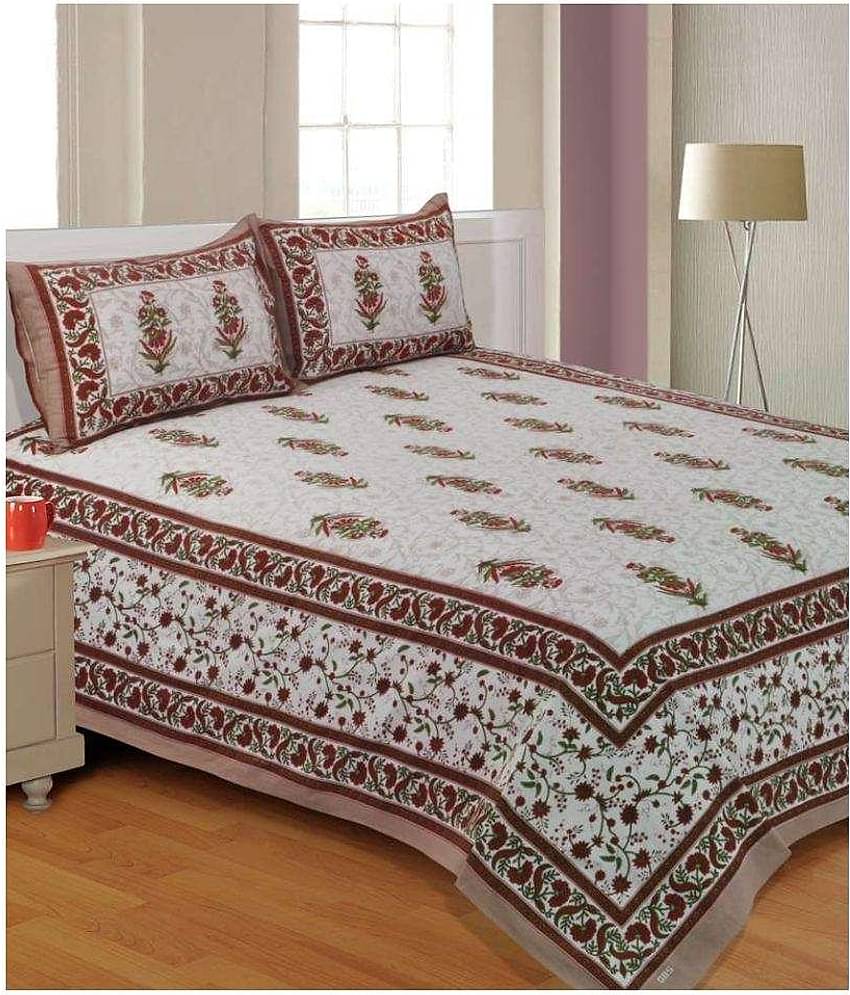 Uniqchoice Cotton Double Bedsheet ( Multi )