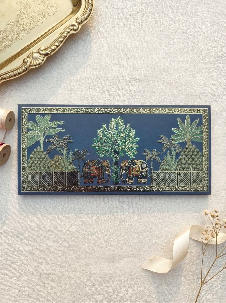 Luxury Elephant Haven Money Envelope – Premium Designer Shagun Envelope for Wedding, Gifting & Festive Occasions