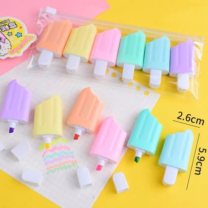 Niyo 6pcs Cute Mini Ice Creame Highlighter