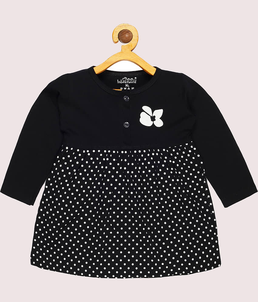 Babeezworld Pack of 1 Baby Girls Cotton Frock ( Black )