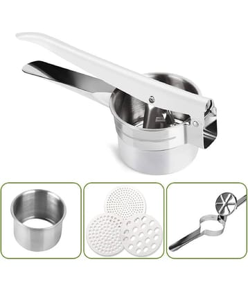 VillWin Silver Stainless Steel Potato Ricer with 3 Discs ( Set of 1 )