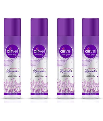 Airvel Lavender Fragrance Room Spray Air Freshener for Home, Bathroom and Car 217ml ( Pack of 4 )