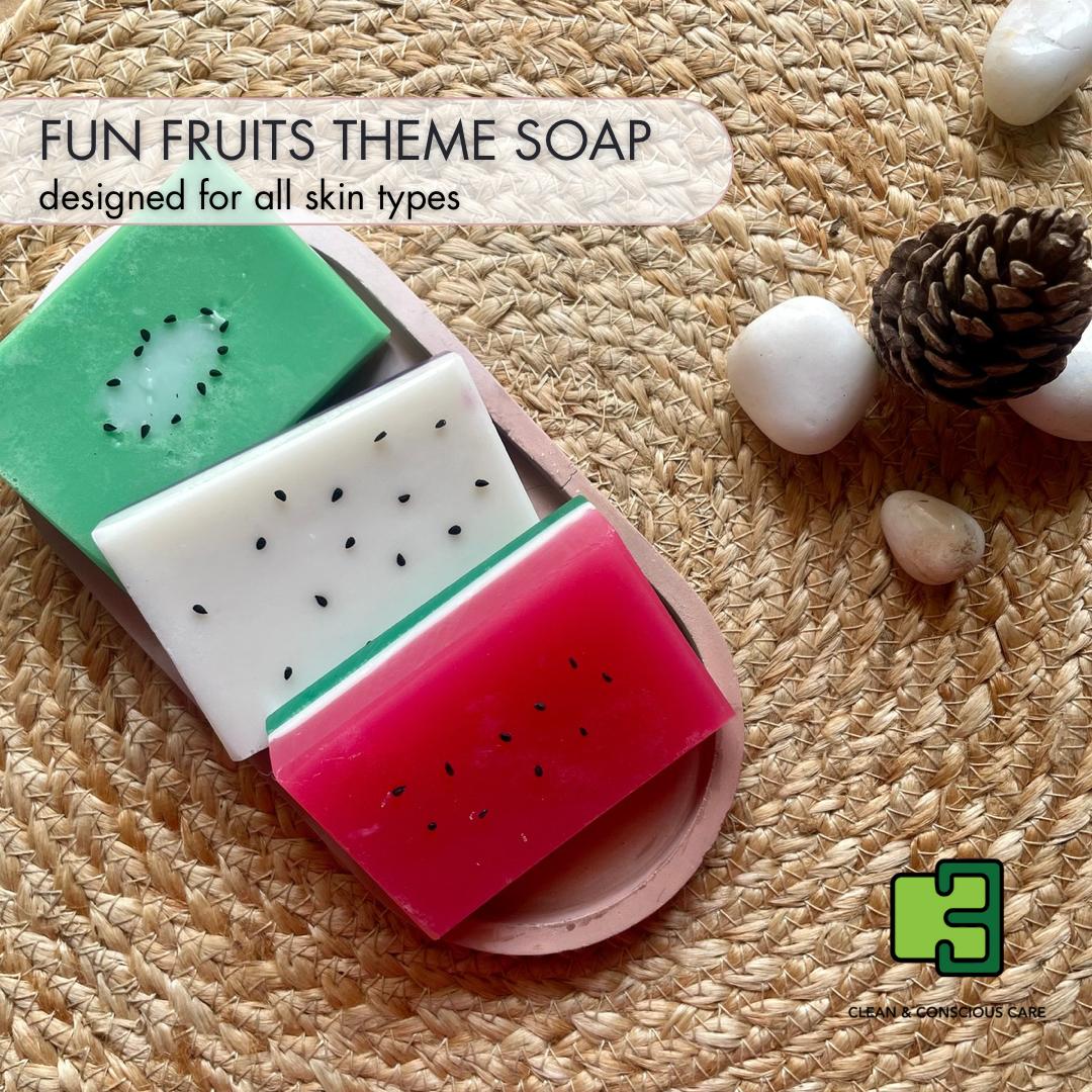 Fun fruits theme Soap [set of 3]