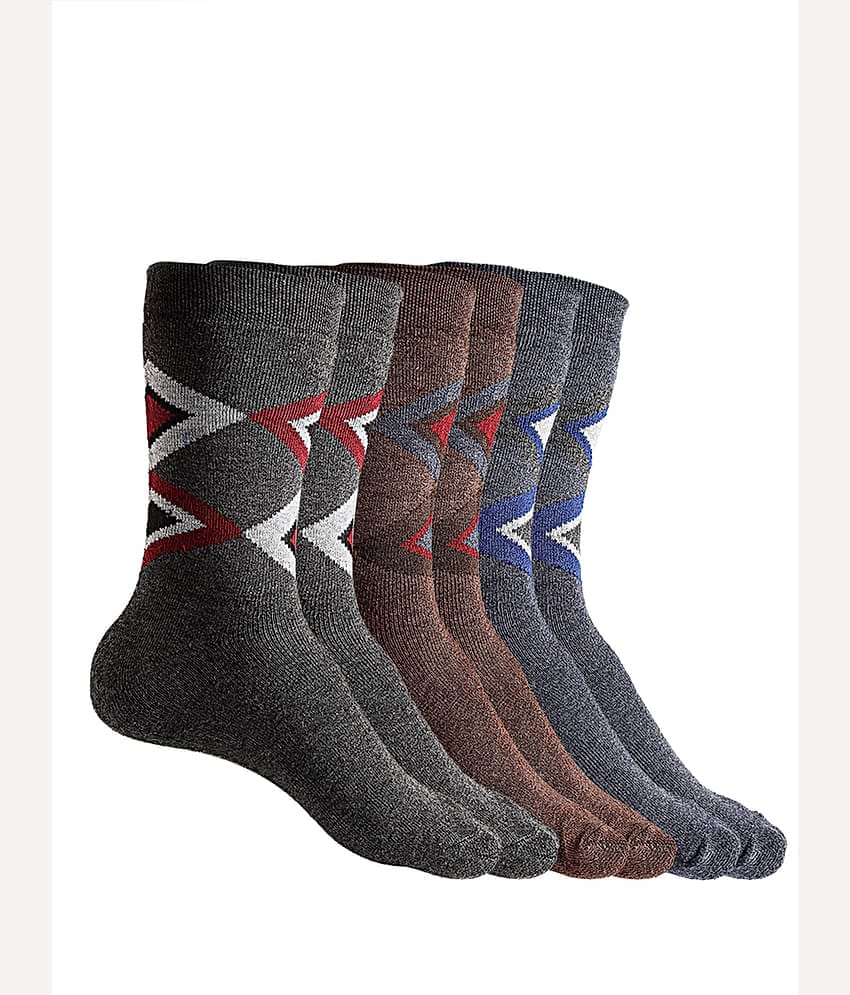 Texlon - Multicolor Woollen Men's Mid Length Socks ( Pack of 3 )