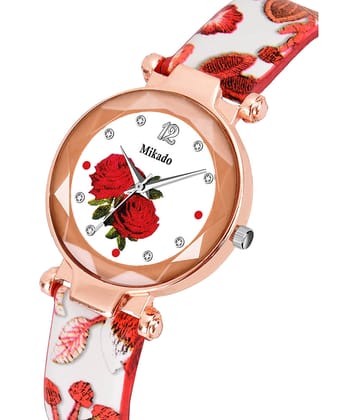 Mikado Leather Round Womens Watch