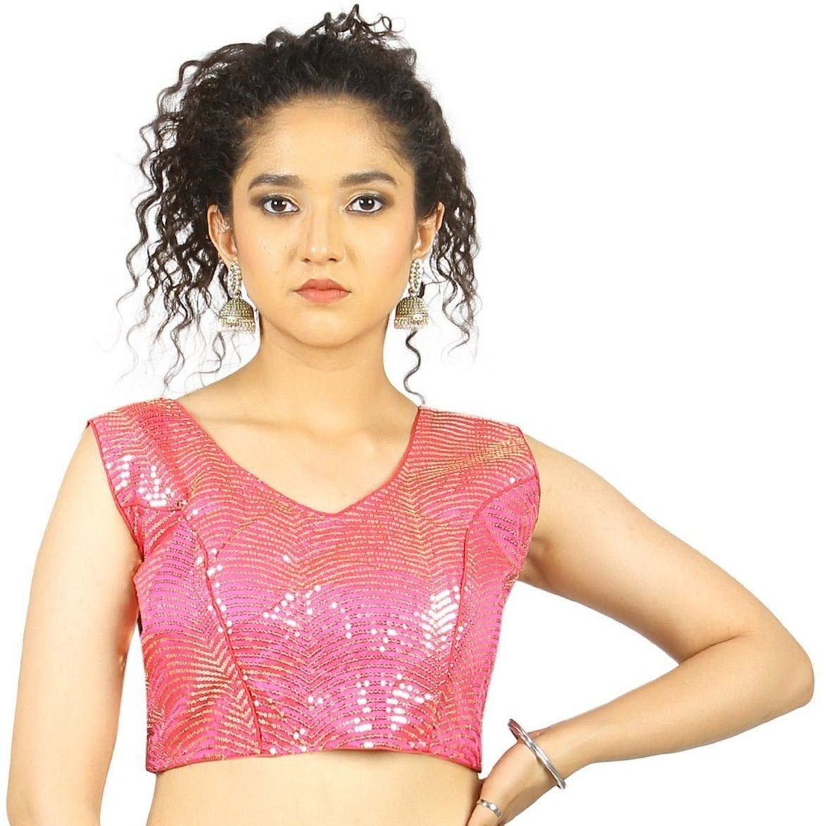 TheHangr Pink Sequence Blouse -  32