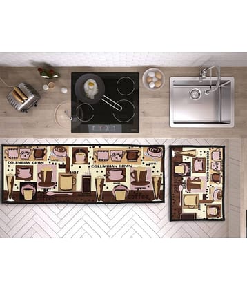 AAZEEM Kitchen Floor Mat & Runner with Anti Skid Backing, Set of 2 (45 x 135 & 45 x 60 cm)