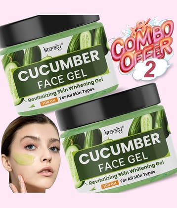 KURAIY Cucumber Revitalizing Skin Whitening Face Gel for All Skin Types 100g Pack of 2