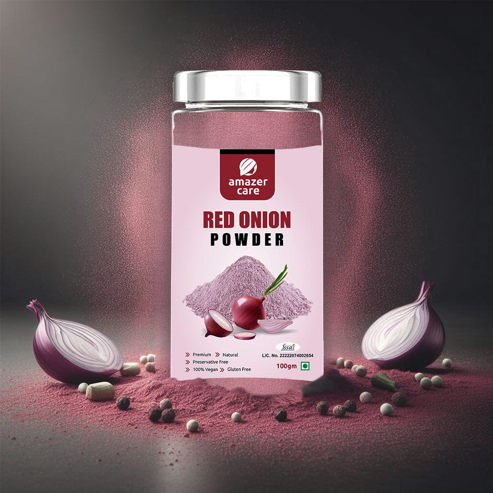AmazerCare Red Onion Powder - Finely Ground for Rich Flavor | 100% Pure & Natural | Perfect for Cooking & Seasoning-100.00 g (Pack of 1)