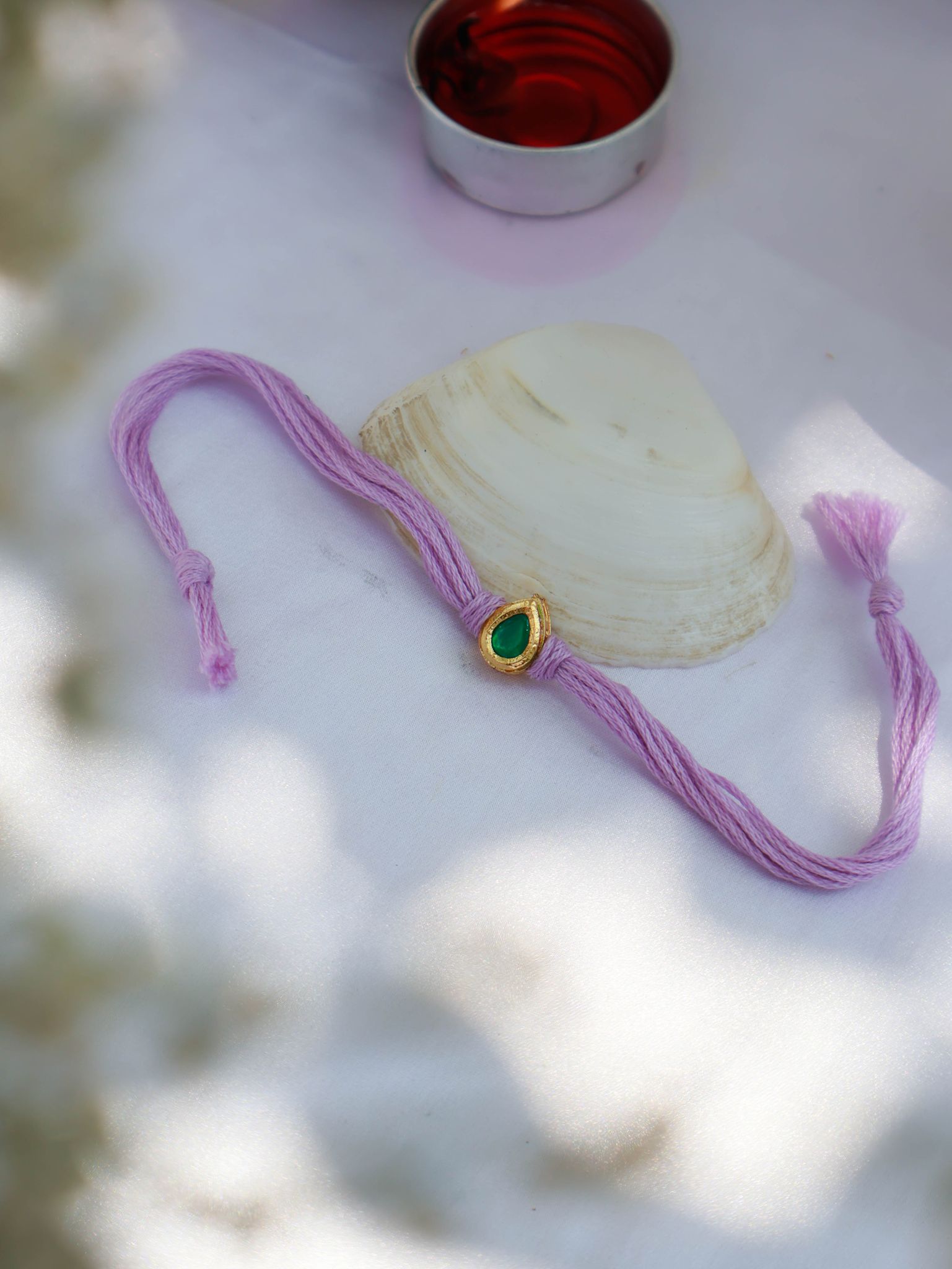 Rohil Purple Kundan Rakhi-Purple