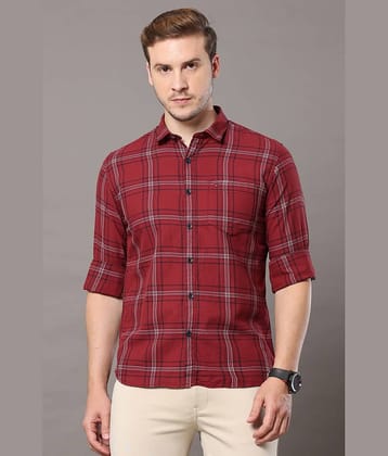 Cool Colors - Maroon 100% Cotton Slim Fit Men's Casual Shirt ( Pack of 1 )