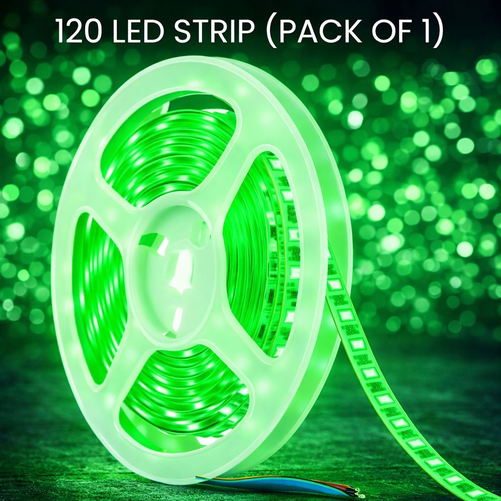 SPARK WORLD 120 LED 5 Meter Green Strip Light | Flexible Waterproof Decorative Lighting for Home, Festival & Outdoor Use - Electricals | Buy online on ZillyBuy