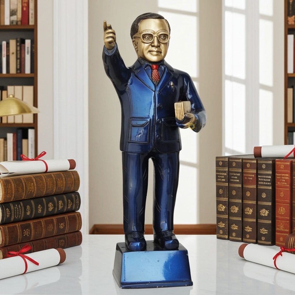 Brass Showpiece Ambedker Ji Statue - Handcrafted Moradabad Artwork, Height : 16 Inch (BSMAS881 A)