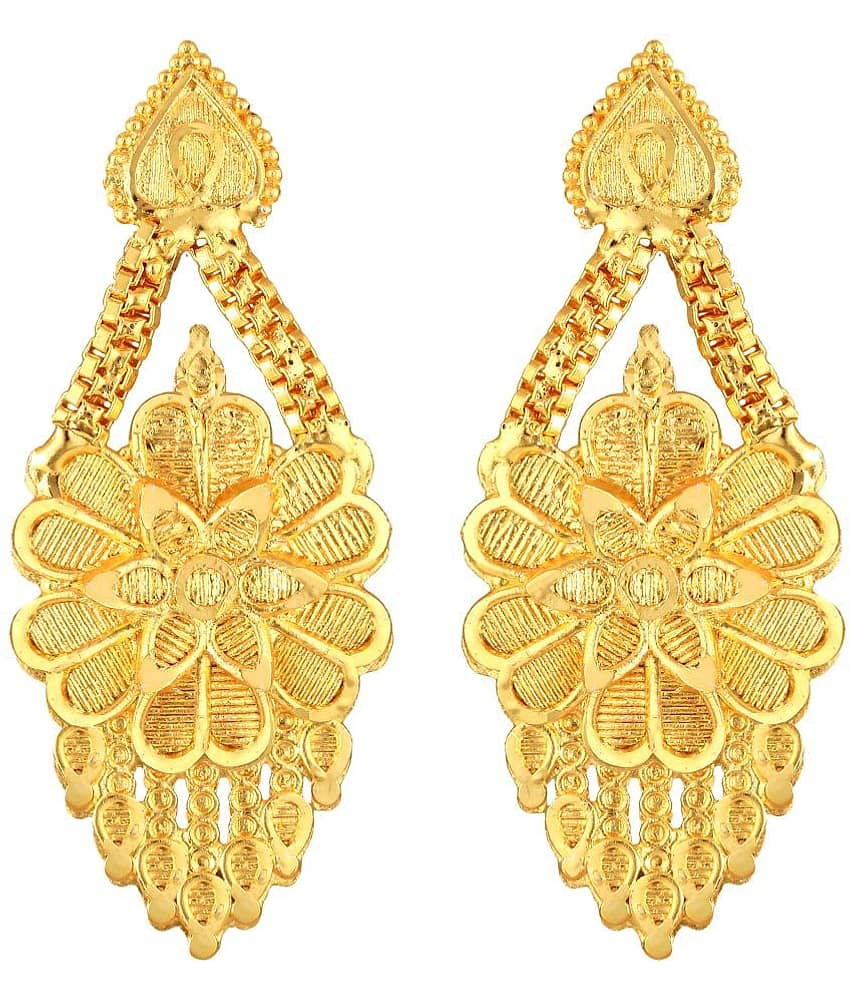 VIVASTRI Golden Chandbalis Earrings ( Pack of 1 )