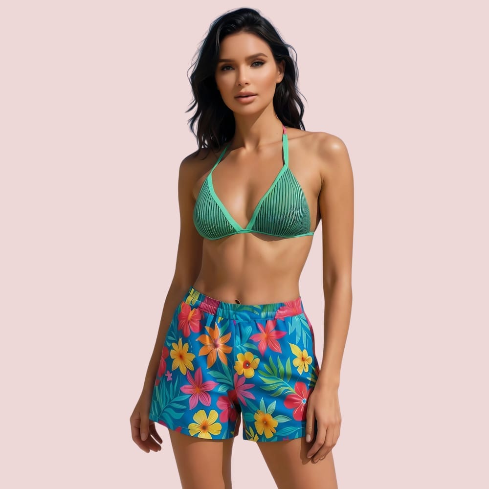 Sporty Minimalist Crochet-Look String Bikini Bra (Top Only)