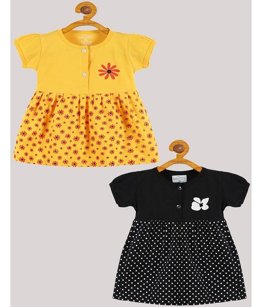 Babeezworld Pack of 2 Baby Girls Cotton Frock ( Red & Black )