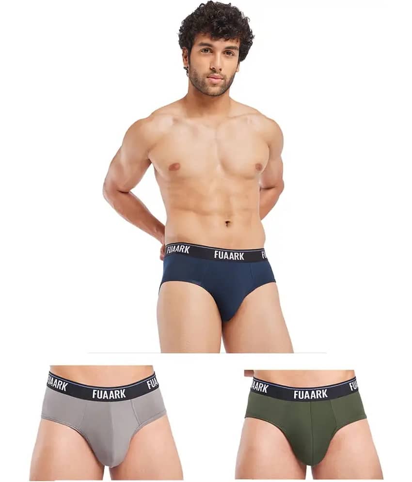 Fuaark Pack of 3 Spandex Briefs For Men's ( Multicolor9 )
