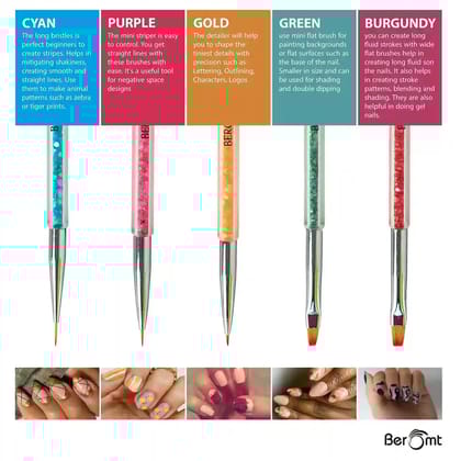 NAIL ART BRUSHES SET-NAIL ART BRUSHES SET OF 5