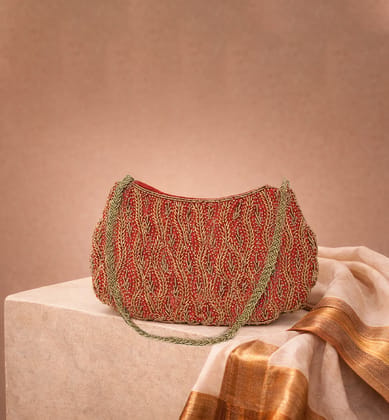 Handcrafted Zari  Zardozi Embroidered Handbag