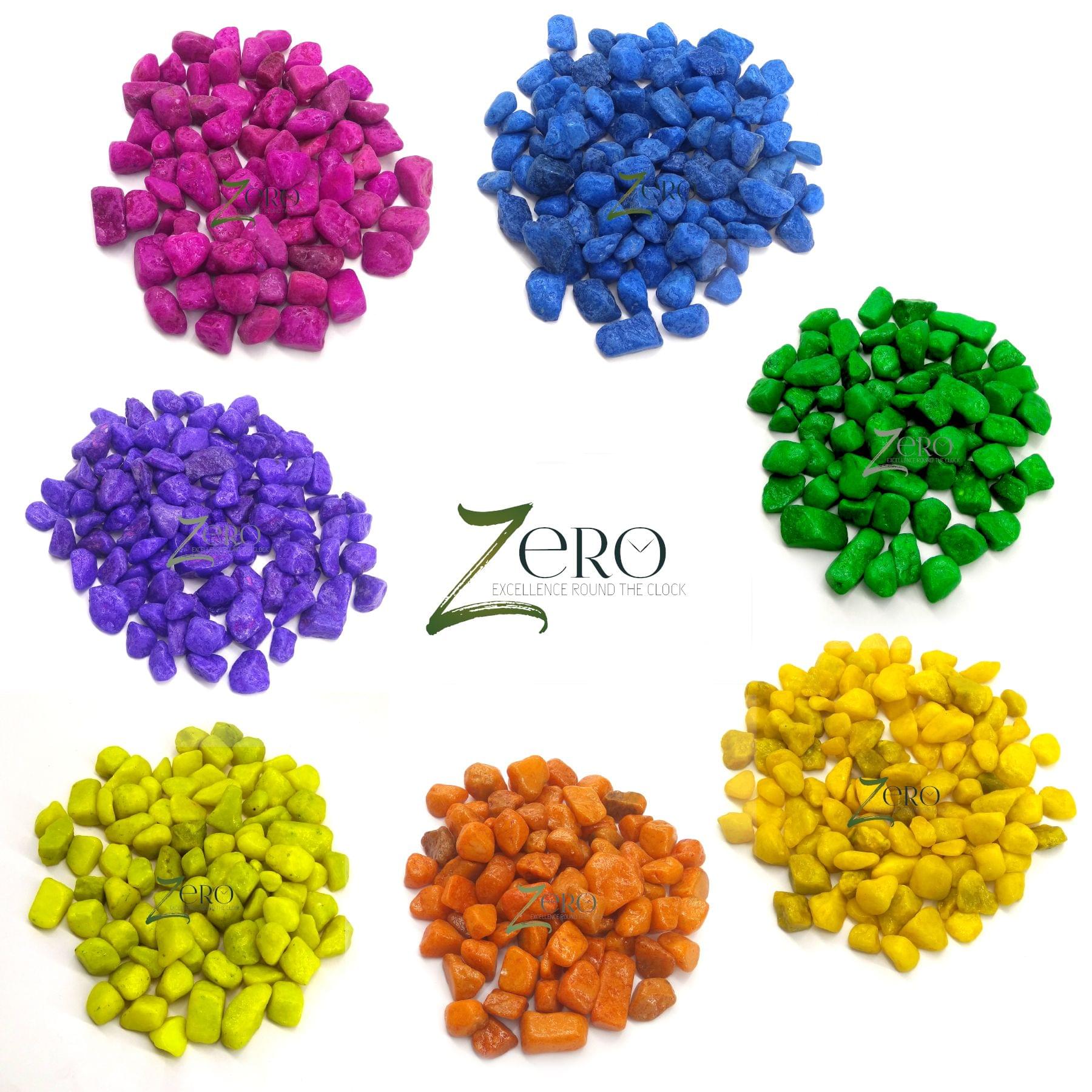 Brand Zero - Combo of 7 Color Pebbles Glossy Stones - 200 Gms In Each Color