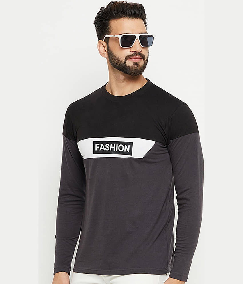 Emerald Pack of 1 Cotton Blend Regular Fit Men's T-Shirt ( Grey )