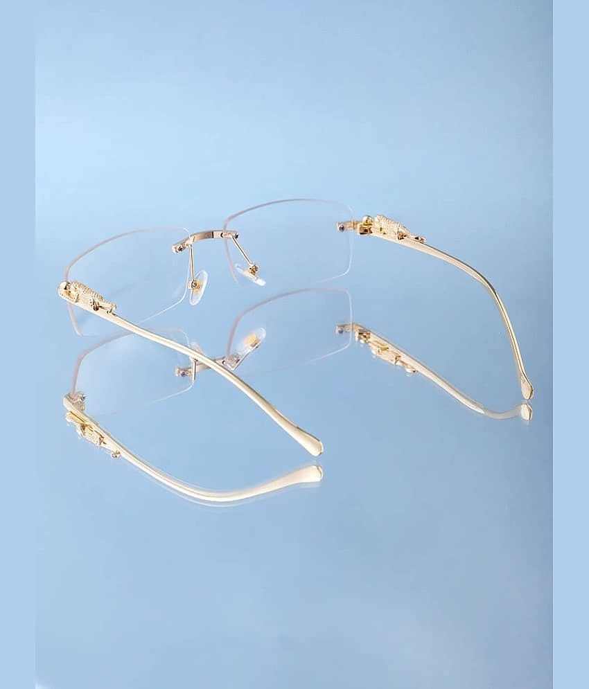SGMC Gold Rectangular Sunglasses ( Pack of 1 )
