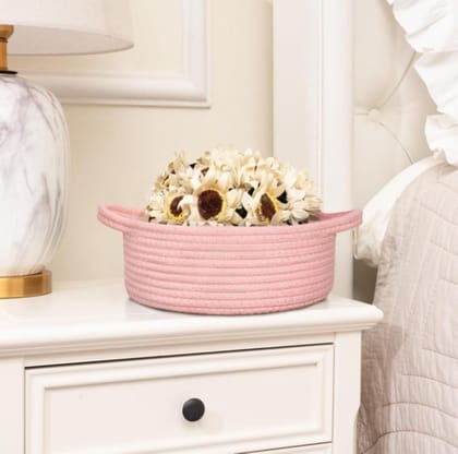Generic Cotton 8x3 Inch Round Bedside Organizer With Out Lid (Pink)-PID66376 Generic Cotton 8x3 Inch Round Bedside Organizer With Out Lid (Pink)-PID66376