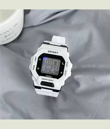 Viser White Silicon Digital Womens Watch