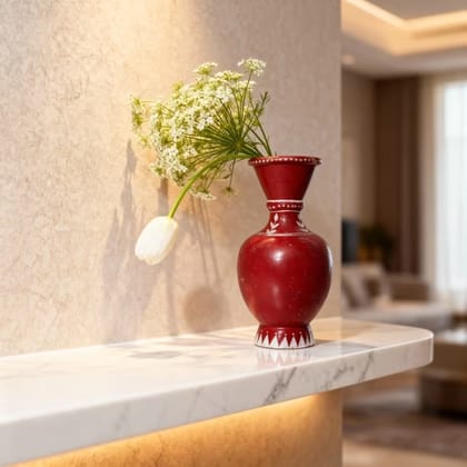Tisser Brown Red Decorative Vase – Premium Handcrafted Eco-Friendly Product