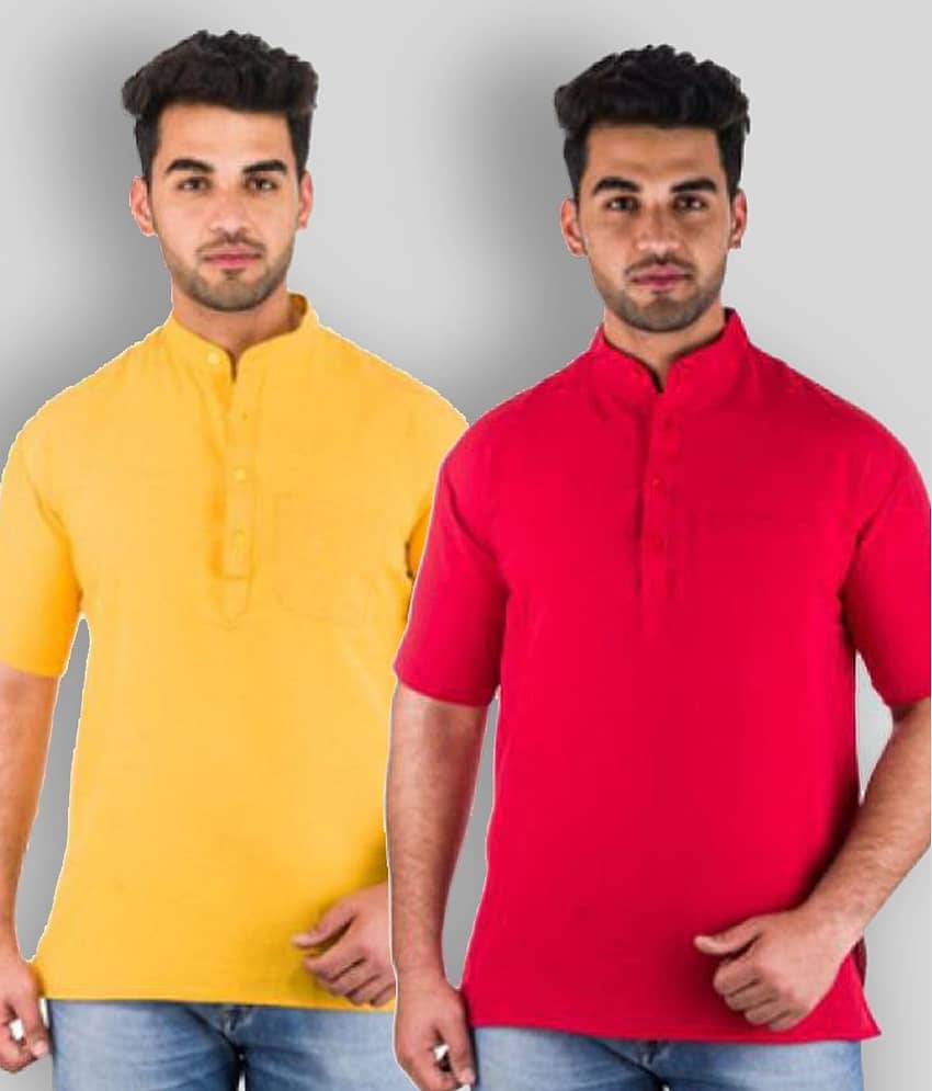 DESHBANDHU DBK - Multicolor Cotton Men's Regular Kurta ( Pack of 2 )