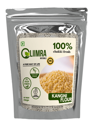 Liimra Naturals Foxtail Kangni Millet Flour - High Fiber, Protein-Packed, Low GI, Gluten-Free Carbohydrate Replacement, 100% Chakki Fresh Flour (250 Gram_Pack of 2) - 500 gm