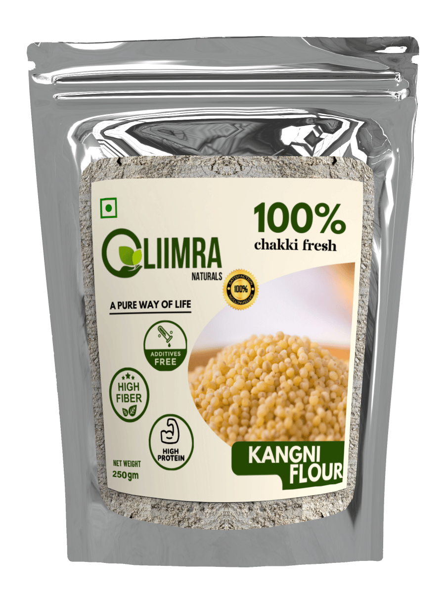 Liimra Naturals Foxtail Kangni Millet Flour - High Fiber, Protein-Packed, Low GI, Gluten-Free Carbohydrate Replacement, 100% Chakki Fresh Flour (250 Gram_Pack of 2) - 500 gm