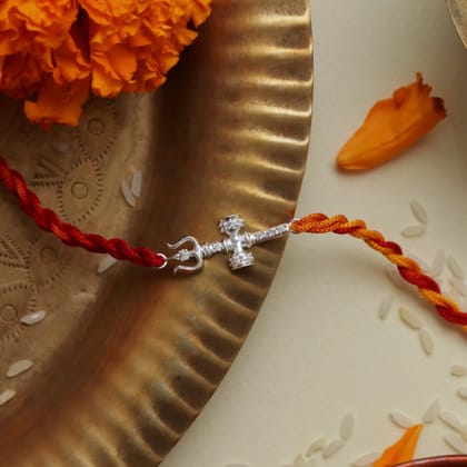 Trishul Sterling Silver Rakhi