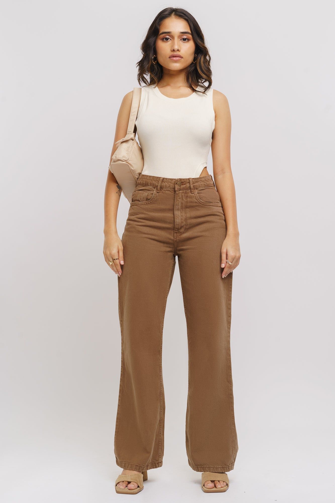 Brown Women's Wide Jeans 26
