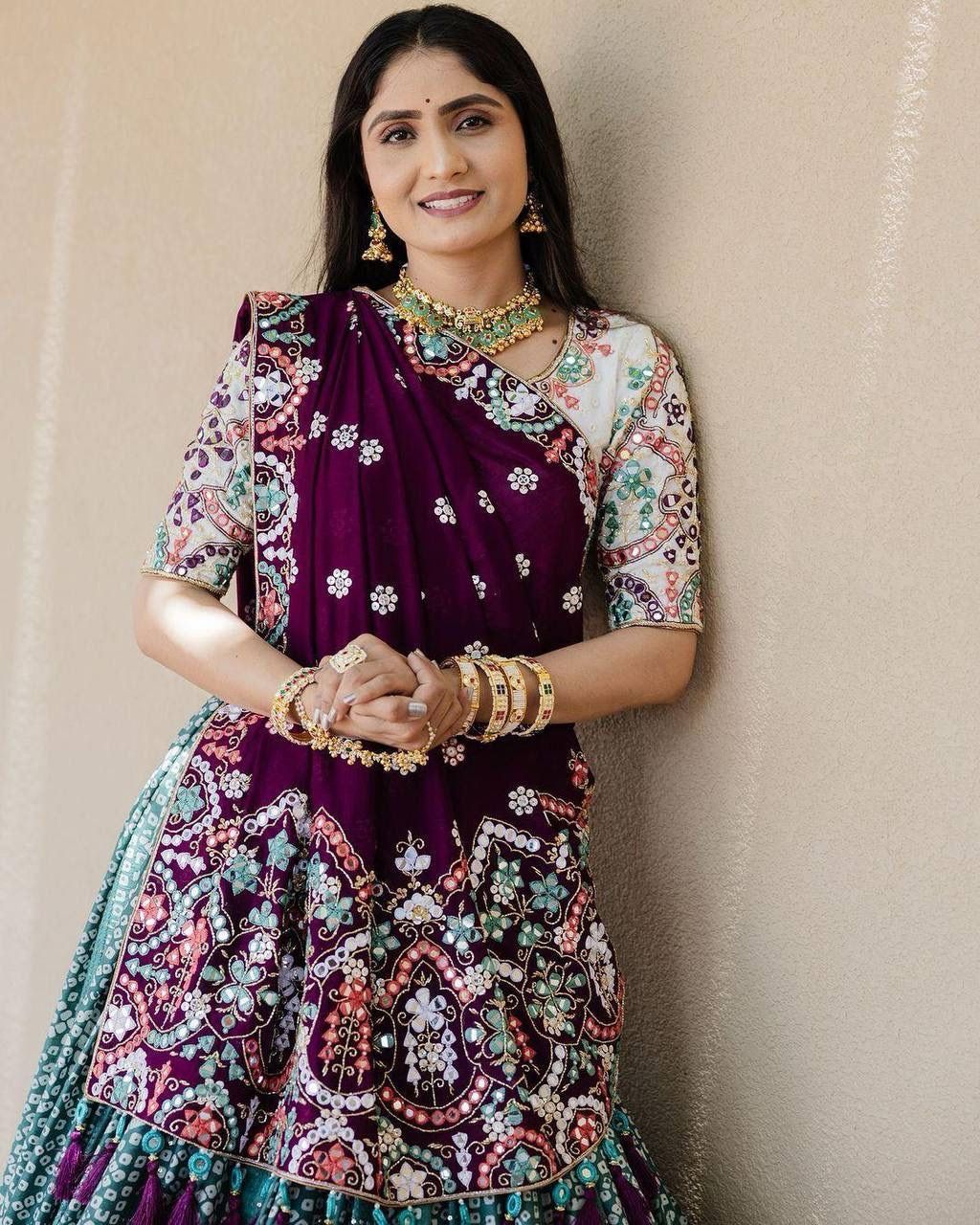 Muslin Cotton Digital Print Work Chaniya Choli Dress (Stitched)