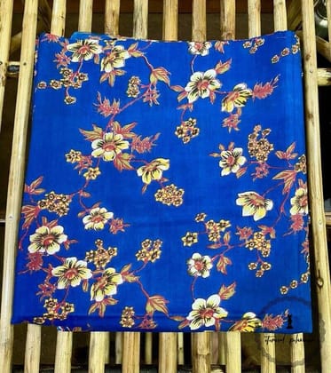 Elegant Unstitched Cotton Fabric for Kurtas-Royal Blue