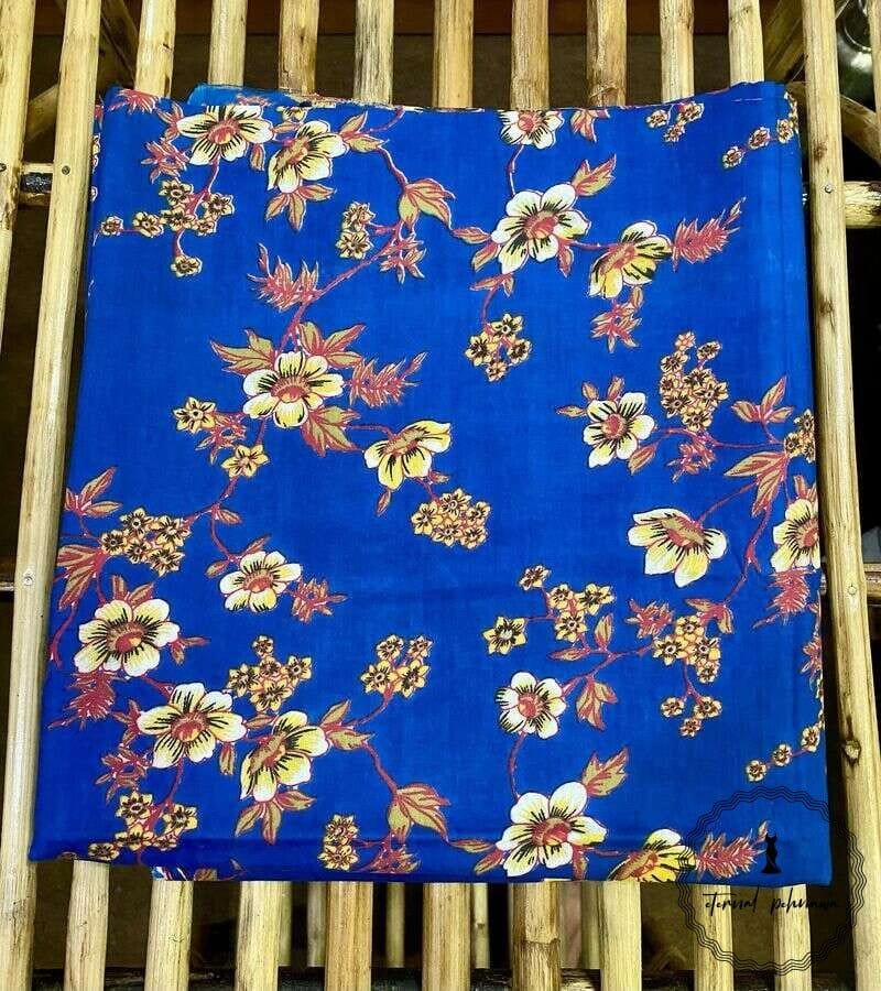 Elegant Unstitched Cotton Fabric for Kurtas-Royal Blue