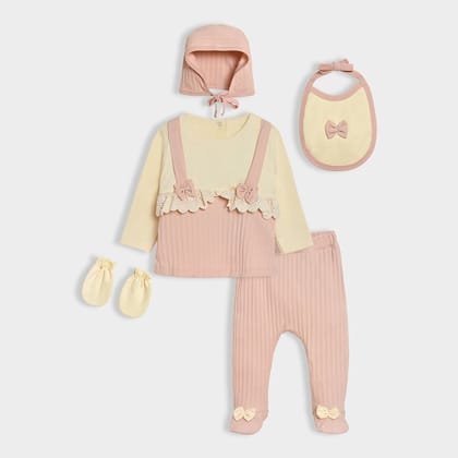 Luxe Lily Dress, Bottom,Bib,Cap & Mittens Set-0 M / Multicolor