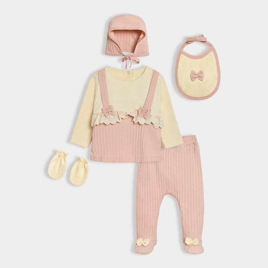 Luxe Lily Dress, Bottom,Bib,Cap & Mittens Set-0 M / Multicolor