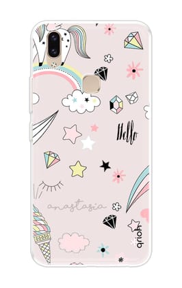 Unicorn Doodle Soft Cover For Vivo V9