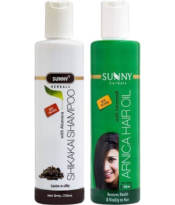 SUNNY HERBALS Hair Care kit-Shikakai shampoo 250Ml with Arnica Hair Oil 150Ml