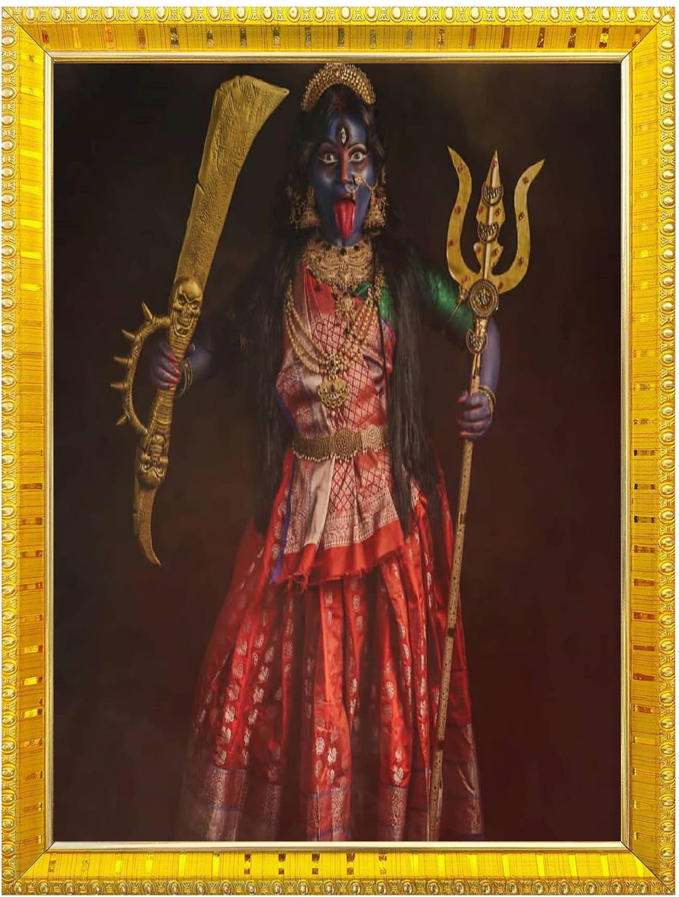 NOKKES Kali Devi Maa Mata Photo Frames Religious Photo frame 5X7 Inch Photo Frame_WE4