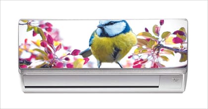 DreamKraft Decorative 3D Bird Sitting on Tree Branch AC Sticker (Multicolor PVC Vinyl, 30cm X 91cm)