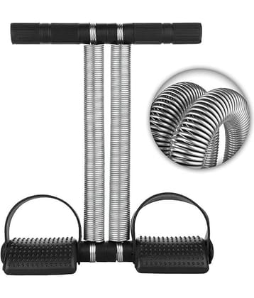 Tummy Trimmer For Men Women Waist Trimming Bicep Double Stainless Steel Spring Heavy Duty Home Gym Workout, Pack of 1 (Black)