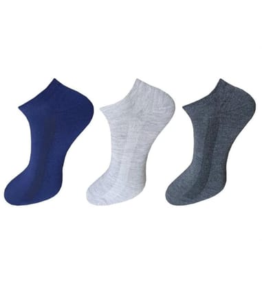3_Pair Set Unisex Casual Cotton Solid Ankle Length Socks (Multicolor)-PID54117 3_Pair Set Unisex Casual Cotton Solid Ankle Length Socks (Multicolor)-PID54117