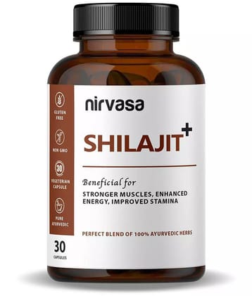 Nirvasa Shilajit Capsules with Safed Musli, Ashwagandha & Kaunch Beej, 30 Capsules 800 mg