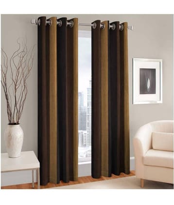 Phyto Home Blackout Eyelet Door Curtain 7 ft Pack of 2 -Brown