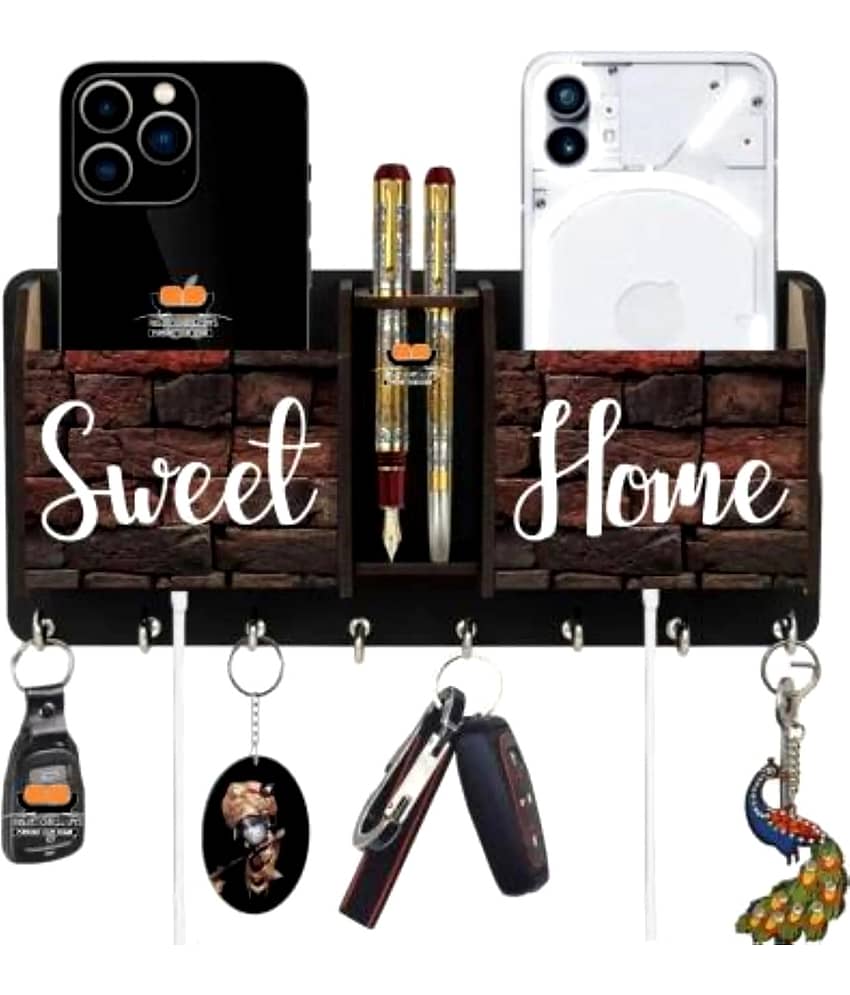 MahiArt Multicolour Wood Key Holder - Pack of 1